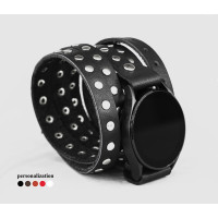 Leather cuff band compatible with Samsung and other Smart watches strap, Handmade UA code 2861