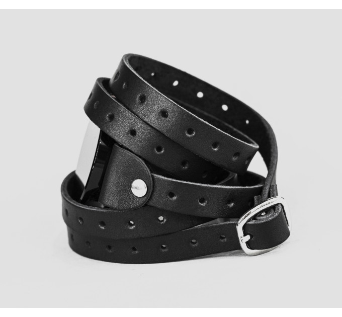 Leather cuff band compatible with Samsung and other Smart watches strap, Handmade UA code 2864