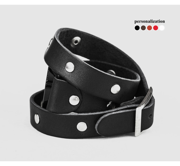 Leather cuff band compatible with Samsung and other Smart watches strap, Handmade UA code 2870