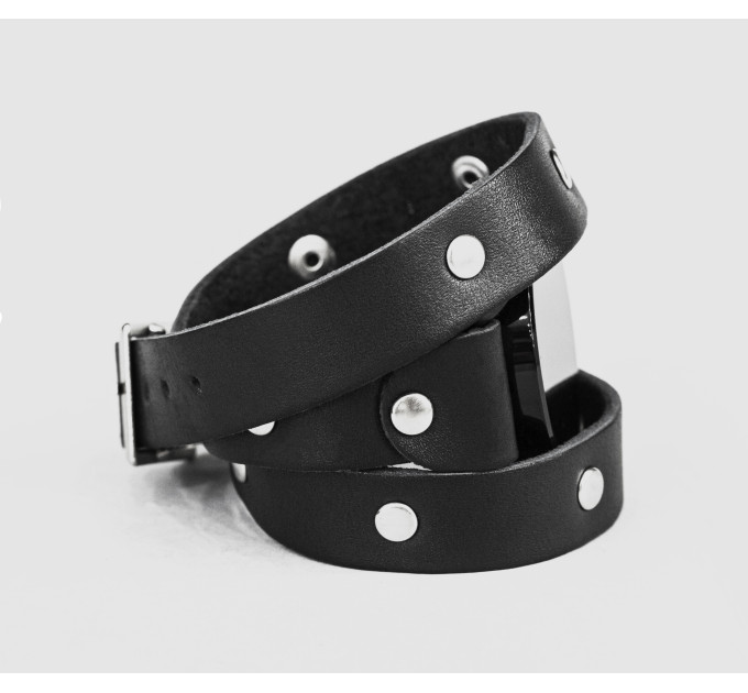 Leather cuff band compatible with Samsung and other Smart watches strap, Handmade UA code 2870