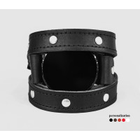 Leather cuff band compatible with Samsung and other Smart watches strap, Handmade UA code 2870st