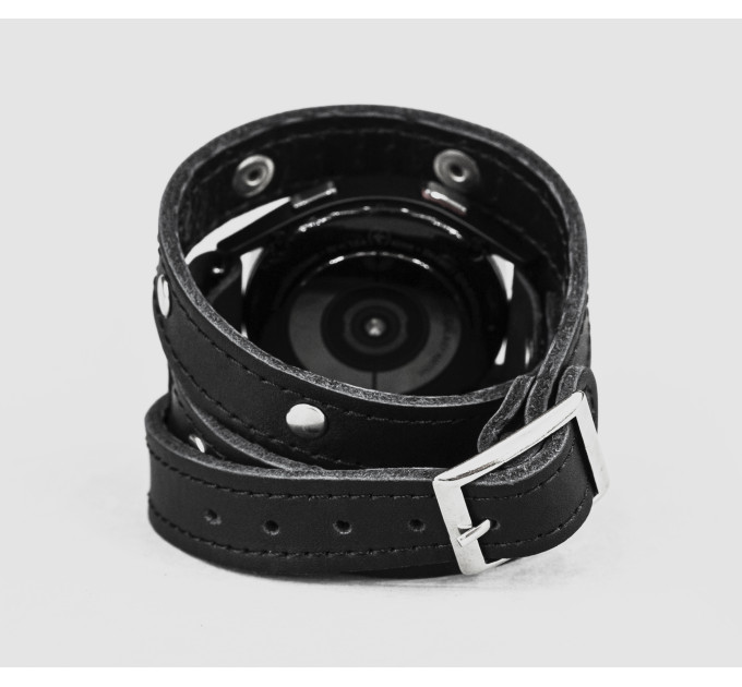 Leather cuff band compatible with Samsung and other Smart watches strap, Handmade UA code 2870st