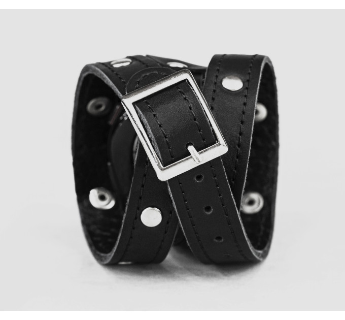 Leather cuff band compatible with Samsung and other Smart watches strap, Handmade UA code 2870st