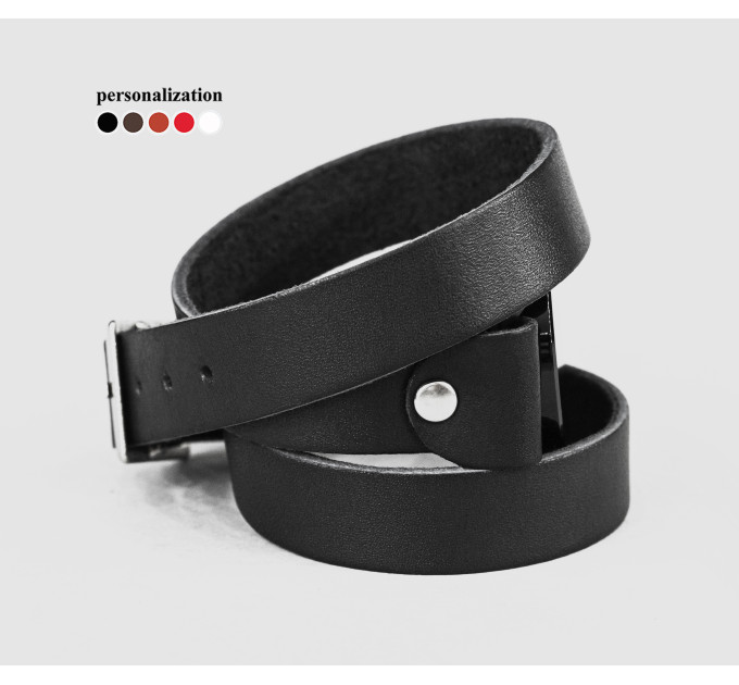 Leather cuff band compatible with Samsung and other Smart watches strap, Handmade UA code 2875