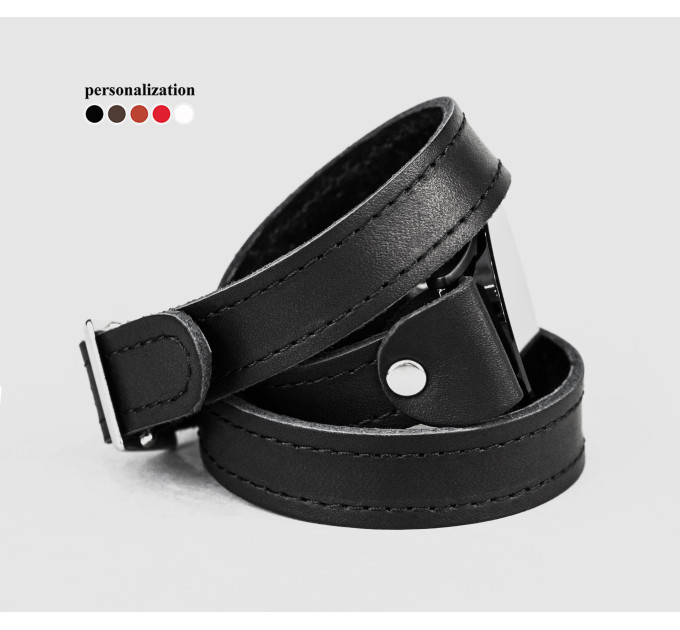 Leather cuff band compatible with Samsung and other Smart watches strap, Handmade UA code 2875st