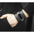 Wide leather band compatible with fitness watch Xiaomi Mi Band 3, 4, 5, 6 and 7 series, for men or women, code 2914