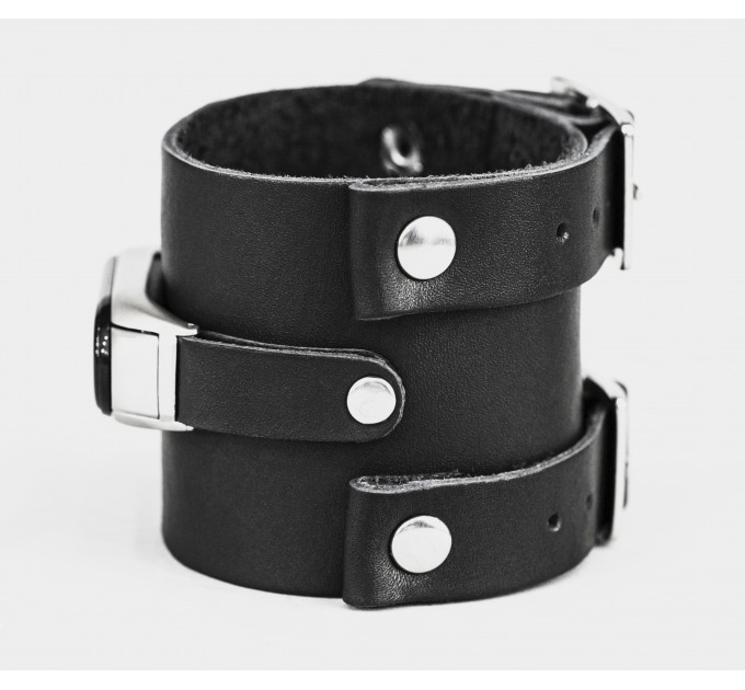 Wide leather band compatible with fitness watch Xiaomi Mi Band 3, 4, 5, 6 and 7 series, for men or women, code 2916