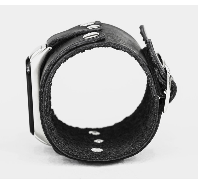 Wide leather band compatible with fitness watch Xiaomi Mi Band 3, 4, 5, 6 and 7 series, for men or women, code 2917