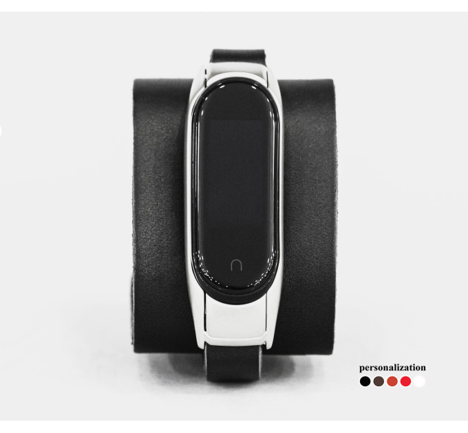 Leather band compatible with fitness watch Xiaomi Mi Band 3, 4, 5, 6 and 7 series, for men or women, code 2952