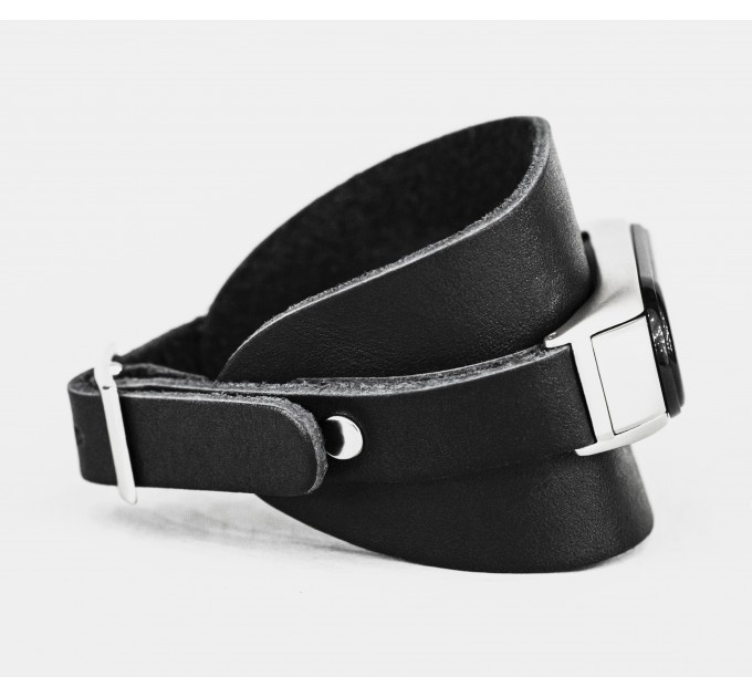 Leather band compatible with fitness watch Xiaomi Mi Band 3, 4, 5, 6 and 7 series, for men or women, Handmade UA code 2953