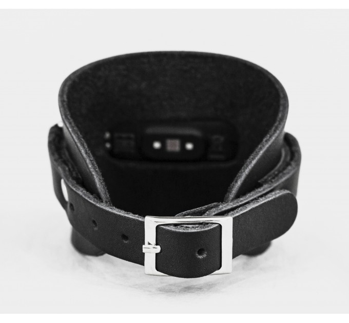 Leather band compatible with fitness watch Xiaomi Mi Band 3, 4, 5, 6 and 7 series, for men or women, Handmade UA code 2953