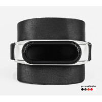 Leather band compatible with fitness watch Xiaomi Mi Band 3, 4, 5, 6 and 7 series, for men or women, Handmade UA code 2953