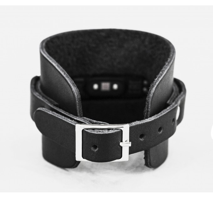 Leather band compatible with fitness watch Xiaomi Mi Band 3, 4, 5, 6 and 7 series, for men or women, Handmade UA code 2954