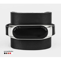 Leather band compatible with fitness watch Xiaomi Mi Band 3, 4, 5, 6 and 7 series, for men or women, Handmade UA code 2954
