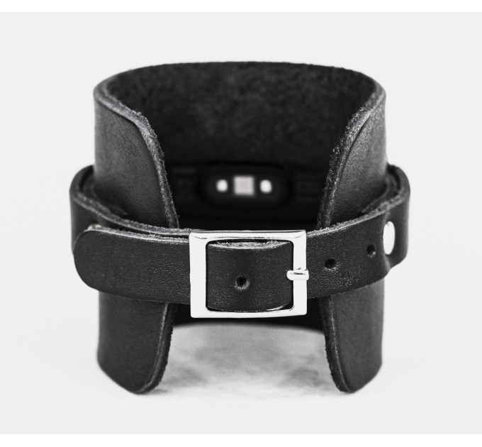 Leather band compatible with fitness watch Xiaomi Mi Band 3, 4, 5, 6 and 7 series, for men or women, Handmade UA code 2955