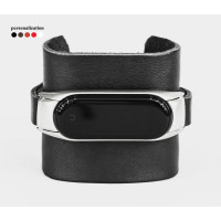 Leather band compatible with fitness watch Xiaomi Mi Band 3, 4, 5, 6 and 7 series, for men or women, Handmade UA code 2955