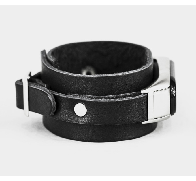 Leather band compatible with fitness watch Xiaomi Mi Band 3, 4, 5, 6 and 7 series, for men or women, Handmade UA code 2956