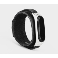 Leather band compatible with fitness watch Xiaomi Mi Band 3, 4, 5, 6 and 7 series, for men or women, Handmade UA code 2956