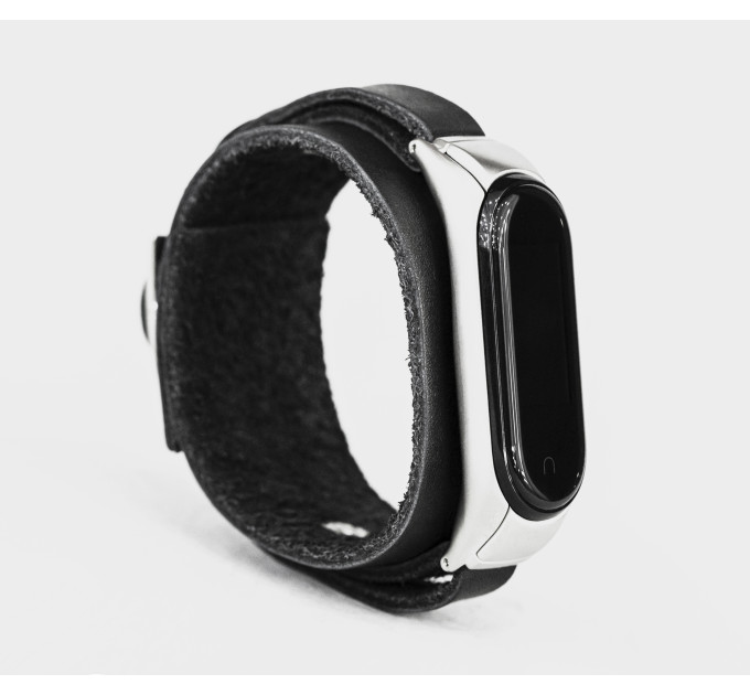 Leather band compatible with fitness watch Xiaomi Mi Band 3, 4, 5, 6 and 7 series, for men or women, Handmade UA code 2956