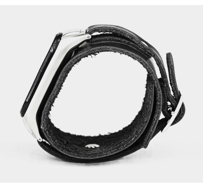 Leather band compatible with fitness watch Xiaomi Mi Band 3, 4, 5, 6 and 7 series, for men or women, Handmade UA code 2956