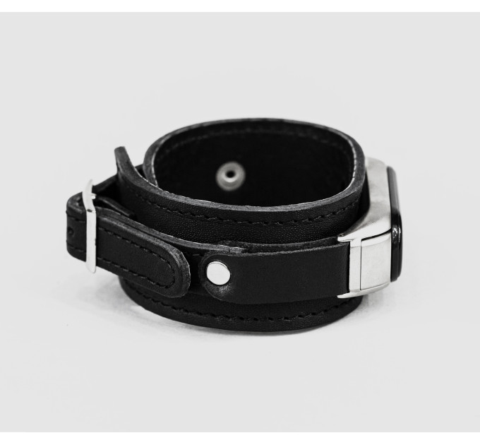 Leather band compatible with fitness watch Xiaomi Mi Band 3, 4, 5, 6 and 7 series, for men or women, Handmade UA code 2956st