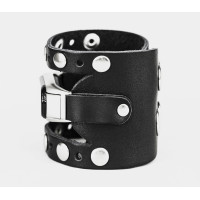 Wide leather band compatible with fitness watch Xiaomi Mi Band 3, 4, 5, 6 and 7 series, for men or women, Handmade UA code 2965