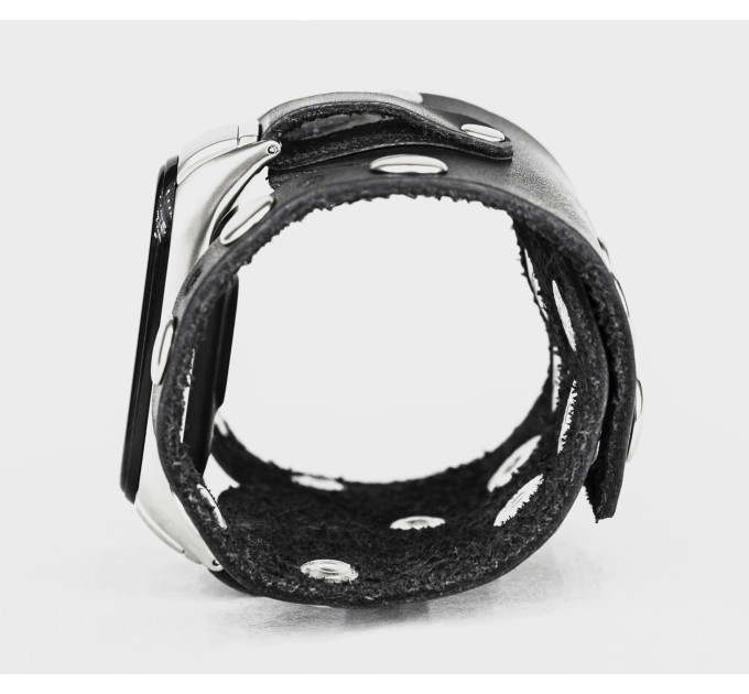 Wide leather band compatible with fitness watch Xiaomi Mi Band 3, 4, 5, 6 and 7 series, for men or women, Handmade UA code 2965