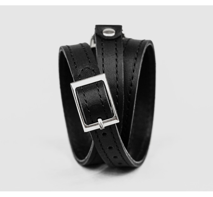 Leather double wrap band compatible with fitness watch Xiaomi Mi Band 3, 4, 5, 6 and 7 series, for men or women, Handmade UA code 2970st