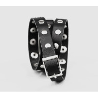 Leather double wrap band compatible with fitness watch Xiaomi Mi Band 3, 4, 5, 6 and 7 series, for men or women, Handmade UA code 2972