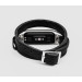 Leather double wrap band compatible with fitness watch Xiaomi Mi Band 3, 4, 5, 6 and 7 series, for men or women, Handmade UA code 2981st