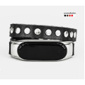 Leather double wrap band compatible with fitness watch Xiaomi Mi Band 3, 4, 5, 6 and 7 series, for men or women, Handmade UA code 2982