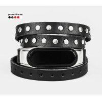 Leather multi wrap band compatible with fitness watch Xiaomi Mi Band 3, 4, 5, 6 and 7 series, for men or women, Handmade UA code 2984