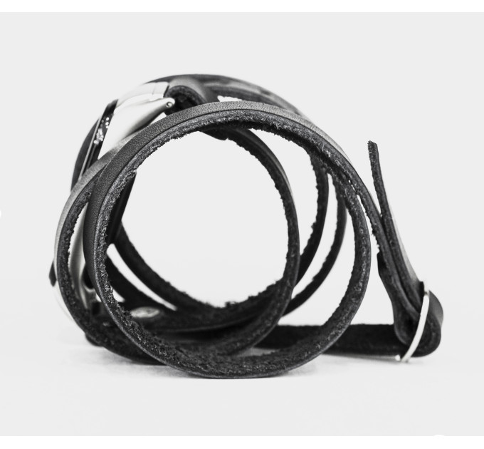 Leather multi wrap band compatible with fitness watch Xiaomi Mi Band 3, 4, 5, 6 and 7 series, for men or women, Handmade UA code 2985