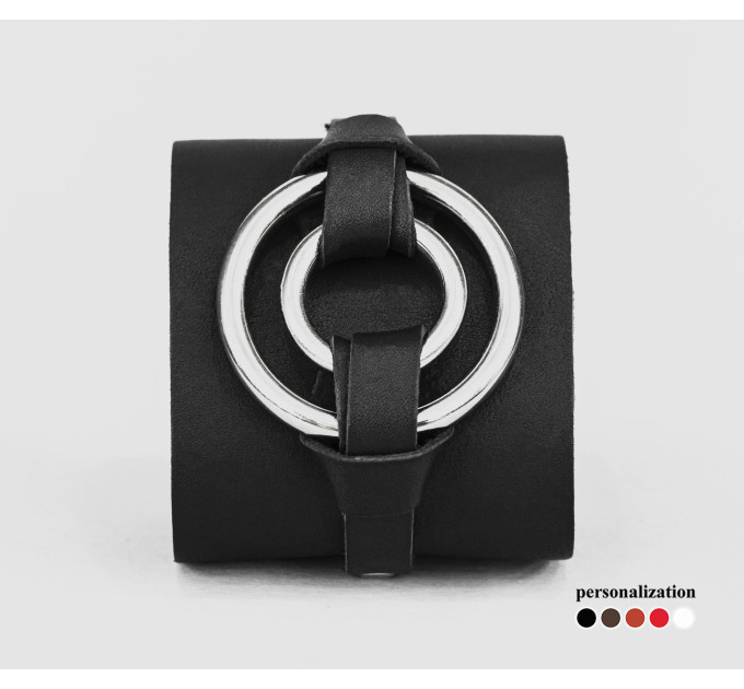 Leather cuff bracelet for men or women, code 3006