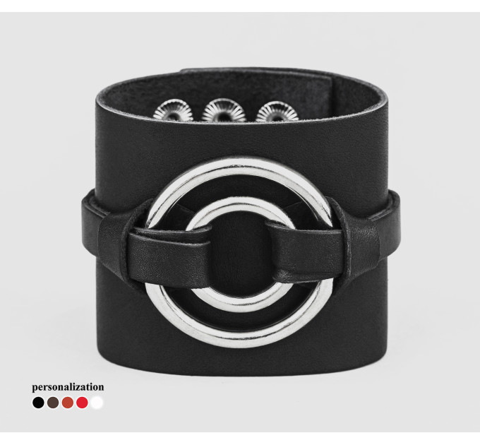 Leather cuff bracelet for men or women, code 3006