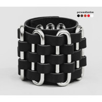 Leather cuff bracelet for men or women, code 3027