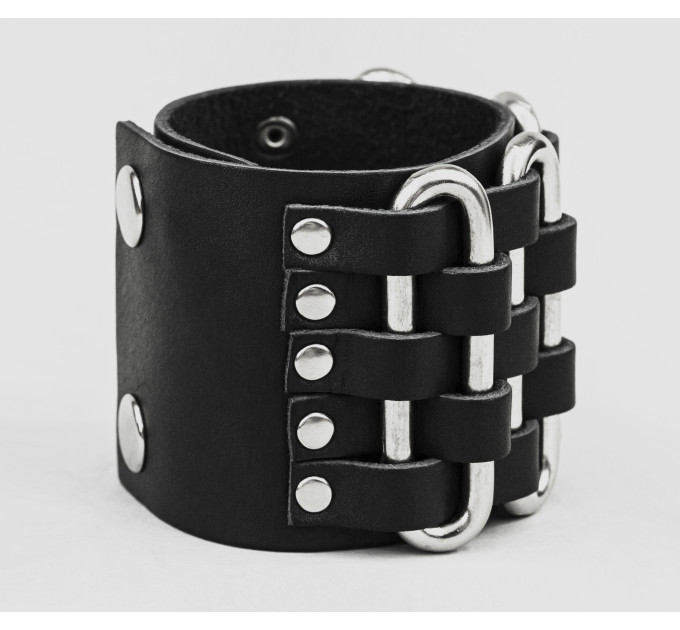 Leather cuff bracelet for men or women, code 3027
