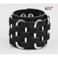 Leather cuff bracelet for men or women, code 3028
