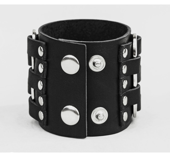 Leather cuff bracelet for men or women, code 3028