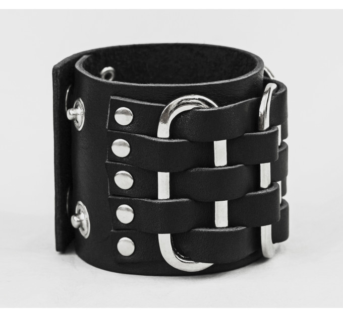 Leather cuff bracelet for men or women, code 3028