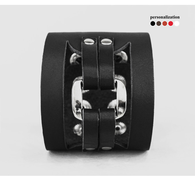 Leather cuff bracelet for men or women, code 3029
