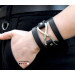 Leather cuff bracelet for men or women, code 3036