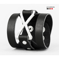 Leather cuff bracelet for men or women, code 3036
