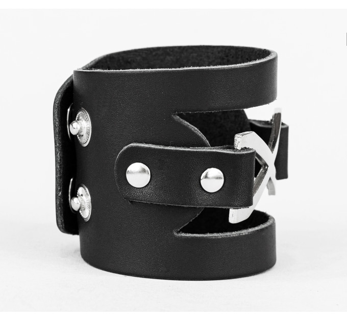 Leather cuff bracelet for men or women, code 3036