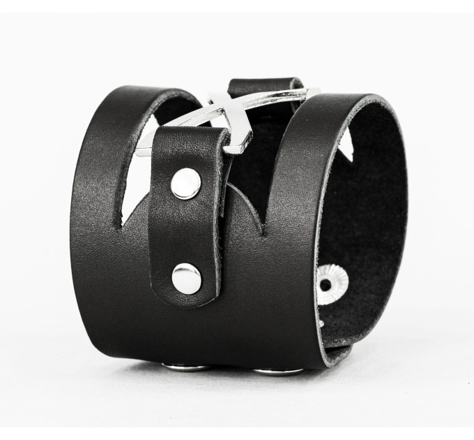 Leather cuff bracelet for men or women, code 3036