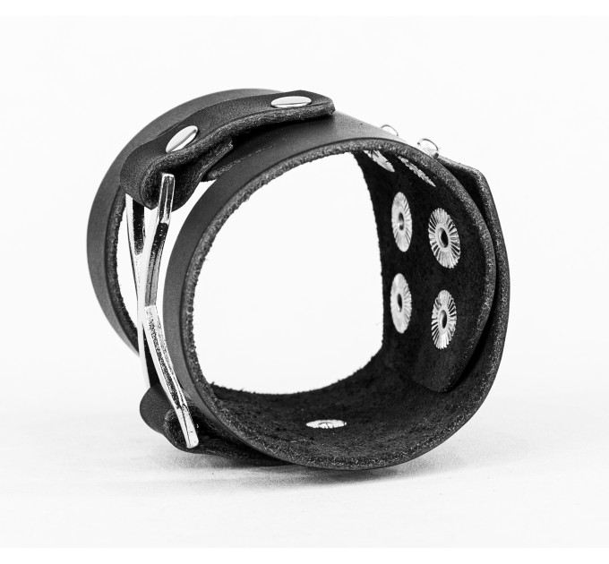 Leather cuff bracelet for men or women, code 3036