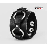 Leather cuff bracelet for men or women, code 3074