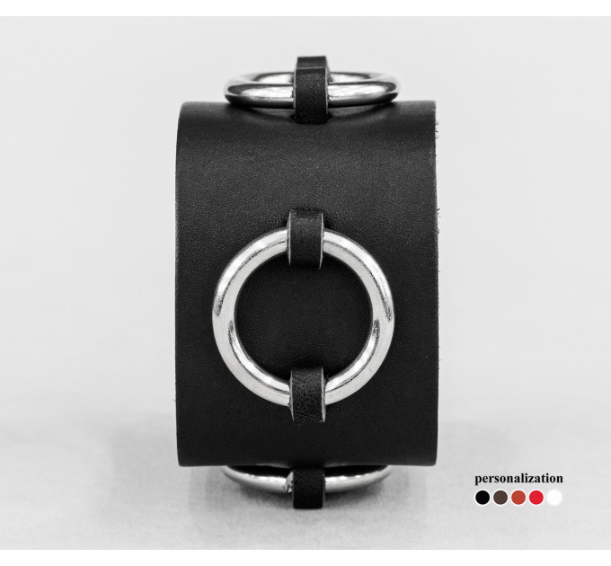 Leather cuff bracelet for men or women, code 3084