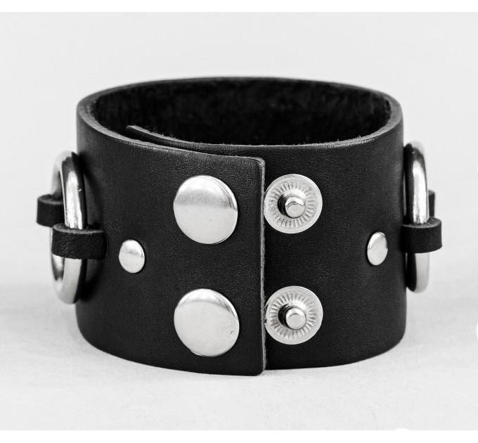 Leather cuff bracelet for men or women, code 3084