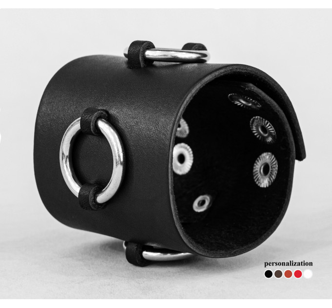 Leather cuff bracelet for men or women, code 3085